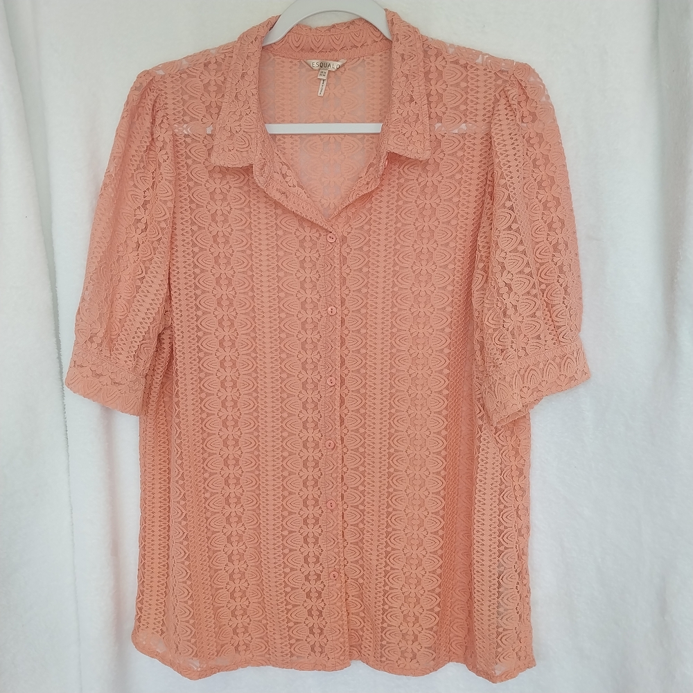 ESQUALO‎ Coral Lace Blouse